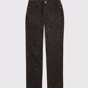 Abercrombie & Fitch Brown Leopard Print Straight Leg Jeans